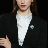 2025 New creative personalized design feeling clothing corsage anti-light pin cute vacation style hat teeth small brooch