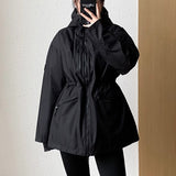 2025 Goose down tooling waterproof jacket down jacket women's short light and thin hooded outdoor loose jacket women's winter new