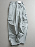 "Unisex" Side Pocket Solid Color Thin Overalls Elastic Waist Wide Leg Versatile Casual Pants L648