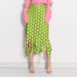 2025 Australian trendy brand niche design long dress  spring new fashion retro Popular style embroidered fringed skirt