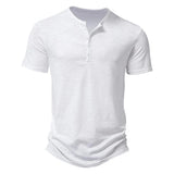KKBOXLY 2025 popular summer short-sleeved men's T-shirt casual sports T-shirt New n retro bamboo men's Henry shirt