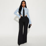 2025 design sense professional shirt pure desire Spice girl onesie women's outer wear slim and thin long sleeves spring and summer wholesale