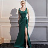 2025 Evening dress dress women's high-end banquet wear black dress Hepburn style design sense formal settings slim long dress