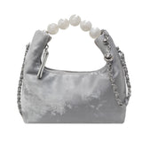 KKBOXLY 2025 Niche retro beaded handle handbag popular new high-end national style small square bag chain shoulder messenger bag