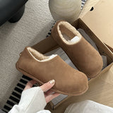 2025  Birkenstocks small potato snow boots popular autumn and winter new warm muller shoes lazy one pedal