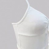 New sexy wind slim sling vest summer new lace-up design solid color top