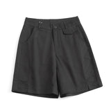 Z318 solid color denim shorts women's 2023 new summer high waist wide leg medium pants loose and thin five-point pants