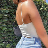 New sexy wind slim sling vest summer new lace-up design solid color top