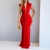 2025 spring women's evening dress temperament elegant deep V-neck slim-fitting hip-wrapping dress dress women