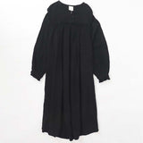 New simple long-sleeved crepe dress long loose casual casual style home dress can be worn outside nightgown women