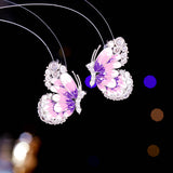 2025 New niche high-end earrings wholesale break cocoon into butterfly super fairy temperament earrings tide dripping oil color butterfly stud earrings