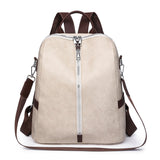 2025 2025 new women's backpack fashion casual shoulder soft leather travel bag retro versatile solid color commuter backpack