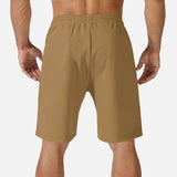 KKBOXLY Summer new 2025 outdoor casual ripped pants men's New simple loose solid color lace-up five-point pants