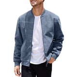 KKBOXLY Cross-border  autumn suede solid color men's zipper jacket casual retro long-sleeved cardigan jacket men