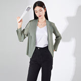 2025 Super Factory women's clothing autumn models come with pictures and samples, small order custom casual jacket women's pleated cardigan top