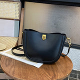 Niche high-end fashion saddle bag New live broadcast leather bag women's bag new shoulder messenger bag 7120