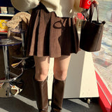 spring new Spice Girl skirt, short A-shaped version high waist and thin simple solid color Korean style pleated skirt