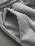 Gray sweatpants drawstring elastic waist loose straight-leg pants small wide-leg pants versatile casual sweatpants women's L479