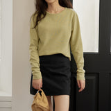 High waist woolen short skirt spring new solid color simple skirt women's self-lined back waist invisible zipper A-shaped skirt