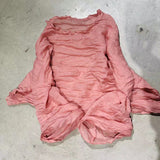 2025    24/3 SN36 literary and sweet two-color ramie long-sleeved lotus leaf neck pullover sunscreen shirt