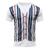 KKBOXLY 2025 popular New summer vacation two-piece T-shirt top men's n sports and leisure stripes slim-fitting crew neck short-sleeved men