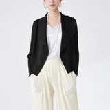 2025 women's autumn clothes, tops, coats, high-grade lapels, long sleeves, loose temperament, commuting fashion, versatile cardigan, coat