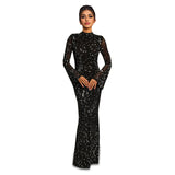 2025 C7186    Popular and  Fashion Women's Clothing Slim Sexy Long Sleeve Hot Diamond Dress New