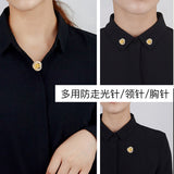 2025 High-end fashion exquisite slightly inlaid with zirconium blue ice crack gemstone brooch shirt suit anti-light spike needle