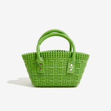 KKBOXLY 2025 PVC Barbie jelly bag fashionable versatile woven vegetable basket dirt-resistant and easy to wash summer women's handbag customization
