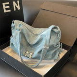 KKBOXLY 2025 Large capacity messenger bag women's popular new fashion pleated shoulder bag ballet style bow underarm tote bag