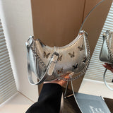 KKBOXLY 2025 Niche bow decorative armpit bag women's popular new chain Spice girl handbag premium pleated messenger bag