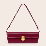 Niche simple and fashionable handbag  baguette bag high-end light luxury shoulder underarm bag genuine leather women's bag