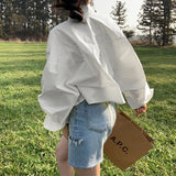 Korean version ramie cotton loose temperament shirt top youth vitality commuting ins style short versatile lapel jacket