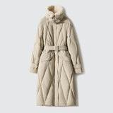 2025 trench coat goose down jacket long, high-end 95 white goose down big fur collar Rex rabbit fur collar down jacket thickened jacket winter