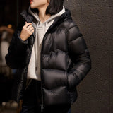 2025 Giant Warm 95 White Goose Down Five-proof Hooded Down Jacket Women's High-end Women's Clothing Short Jacket Pinghu Goose Down Clothing Winter