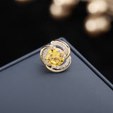 2025 High-end fashion exquisite slightly inlaid with zirconium blue ice crack gemstone brooch shirt suit anti-light spike needle