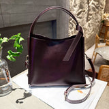 Premium retro women's bags, genuine leather messenger women's handbags, vegetable tanned cowhide New bucket bags, commuter small square bags
