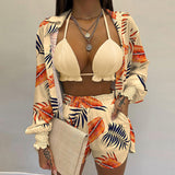 2025 women's clothing  popular new sexy three-piece set,  autumn beach fashion shorts set