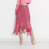 2025 Australian trendy brand niche design long dress  spring new fashion retro Popular style embroidered fringed skirt
