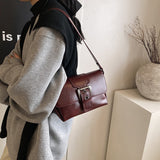 KKBOXLY 2025 Maillard retro underarm bag women's popular new trendy high-end textured women's bag shoulder bag crossbody small square bag