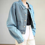 Pure cotton retro exquisite embroidered denim jacket women's spring and autumn new fashion versatile comfortable top