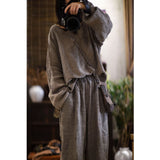 2025    22/3/Shirt, spring literary and retro textured linen loose pullover shoulder lazy shirt