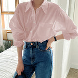 Shirt women's design sense loose sunscreen jacket niche cotton and linen short  spring new cardigan with shirt