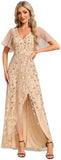 2025sequined V-neck split annual meeting dress  new sexy catwalk banquet  evening dress
