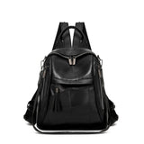 2025 fashion PU backpack single shoulder crossbody backpack large capacity splicing wind going out commuting fringed women's backpack