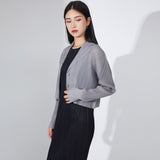 2025 Loose casual pleated suit jacket women's short autumn new solid color buckle-down long-sleeved cardigan small suit top