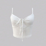 New sexy wind slim sling vest summer new lace-up design solid color top