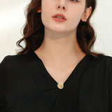 2025 High-end fashion exquisite slightly inlaid with zirconium blue ice crack gemstone brooch shirt suit anti-light spike needle