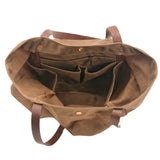 KKBOXLY 2025 Retro waterproof soft wax canvas women's bag handbag shoulder bag men's large capacity pleated tote bag shopping bag