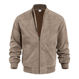 KKBOXLY Cross-border  autumn suede solid color men's zipper jacket casual retro long-sleeved cardigan jacket men